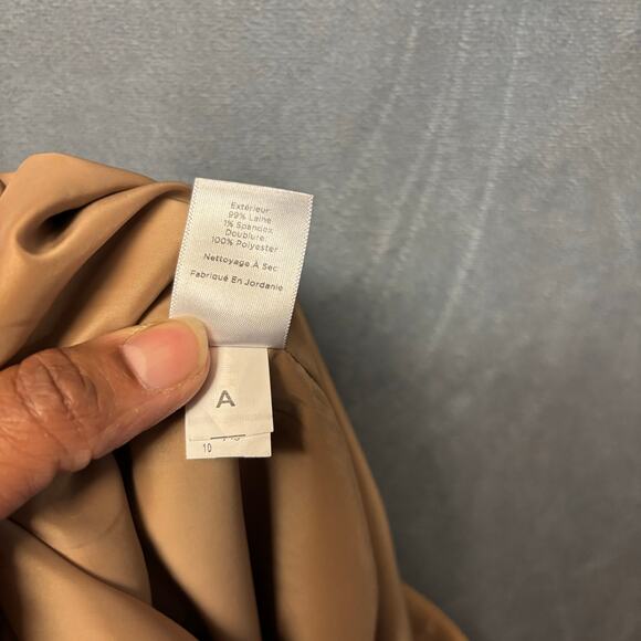 Talbots Skirt Tan Wool Blend Lined Zip Up Zipper Straight Pencil Preppy Office - Picture 11 of 13